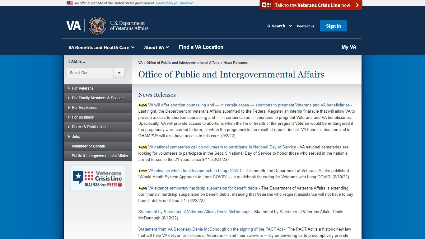 News Releases - Office of Public and Intergovernmental Affairs